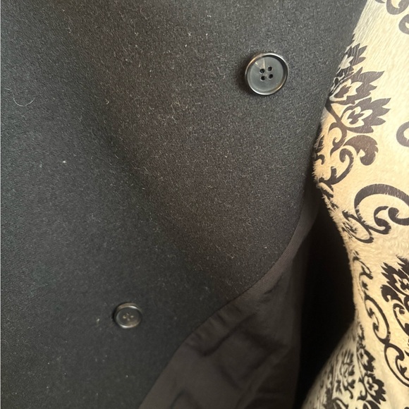 ALL SAINTS Hyde Monument Wool and Leather Blend Coat - Picture 9 of 15